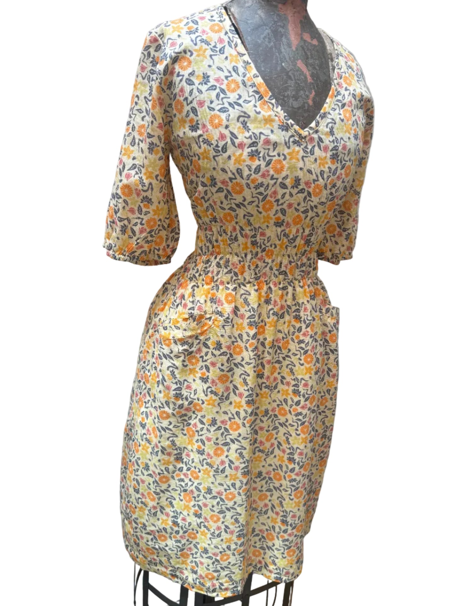 Modaspia | Yellow and Orange Floral Dress