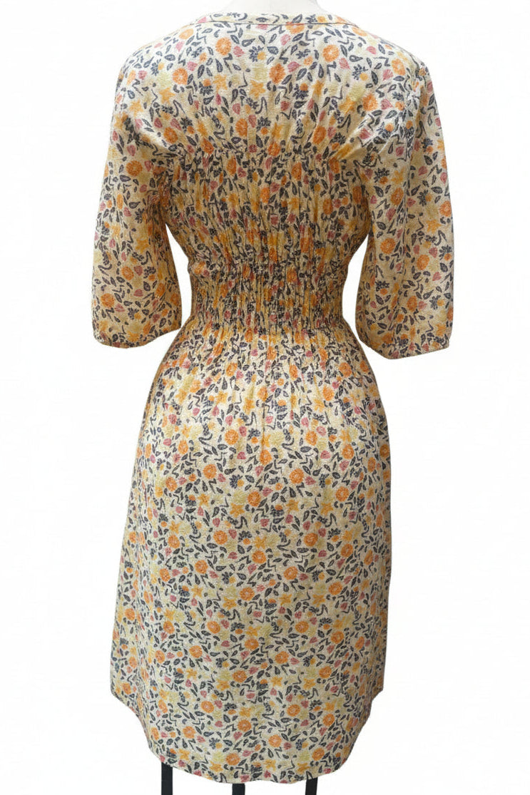 Modaspia | Yellow and Orange Floral Dress