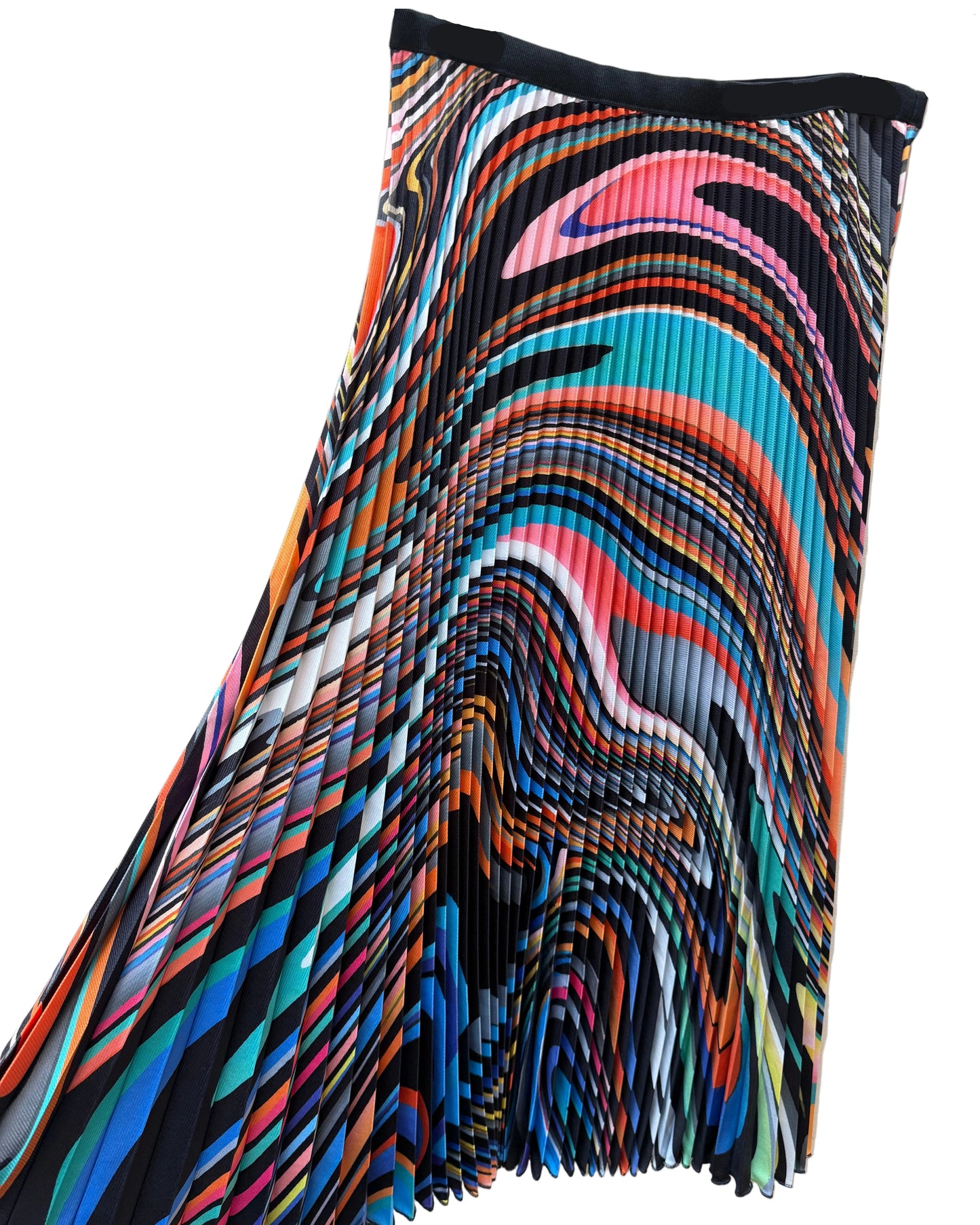 Wild Cosmos | Multicolor Abstract Paint Pattern Pleated Skirt