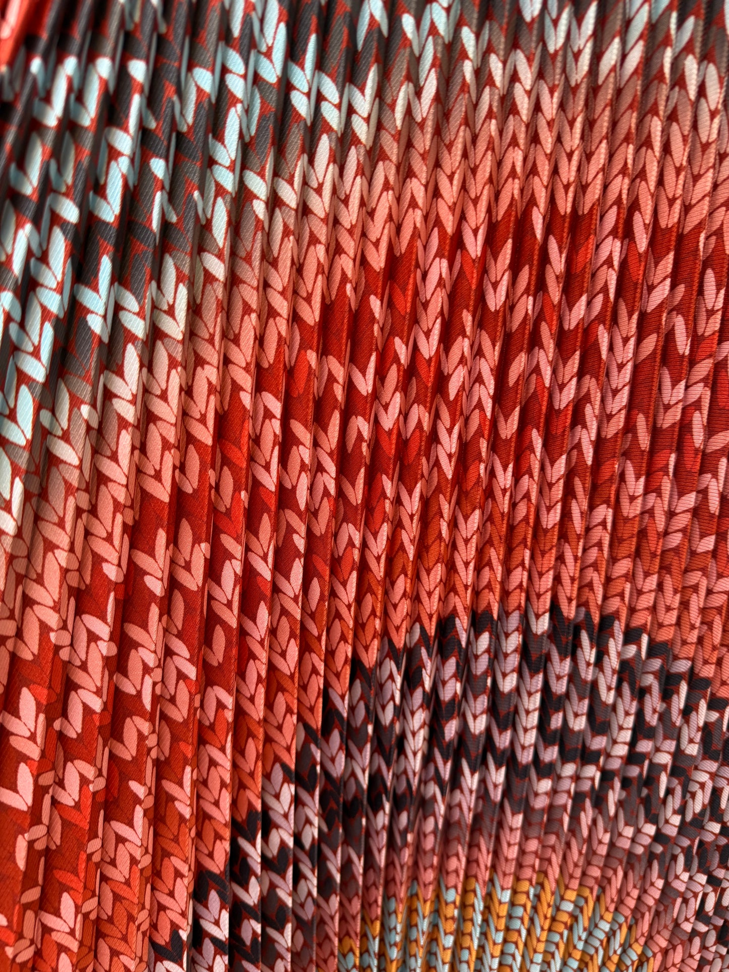 Wild Cosmos | Red Pink Blue Abstract Pattern Pleated Skirt