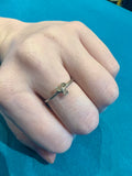 Sterling Silver Twisted Flower Ring with Sliced Diamond Band Size 6.5 | NOMAD