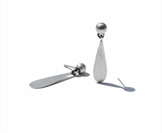 One Up, One Down Tear Drop Stud Earrings