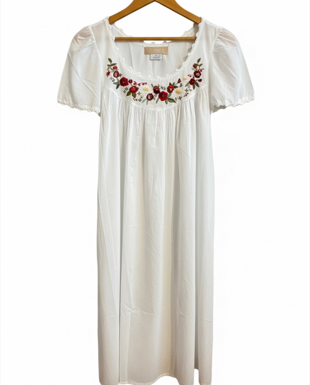 Cap Sleeve Nightgown - Red Rosebud