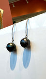 Elongated Silver Tahitian Pearl Earrings | Susan Monosson