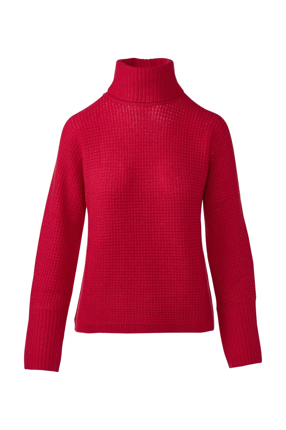 Kinross Cashmere | Pink Textured Knit Turtle Neck Sweater