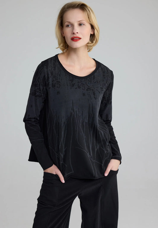 SELENE Laser-burn jersey blouse / LUUKAA