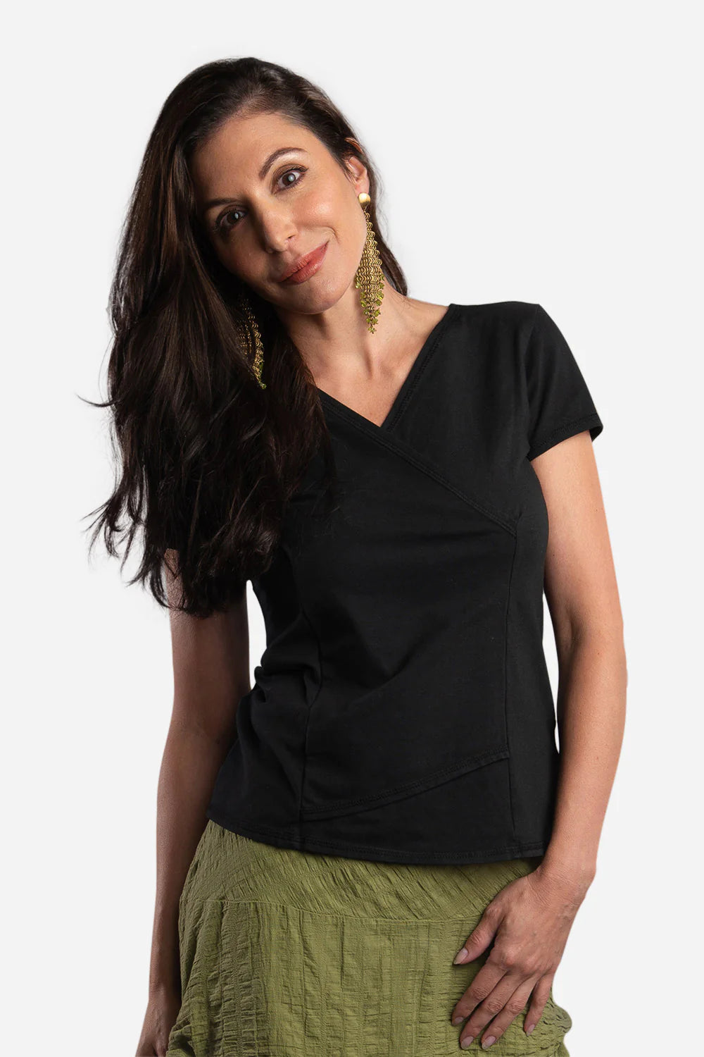 Luna Luz | Crossover V-Neck Short Sleeve Top