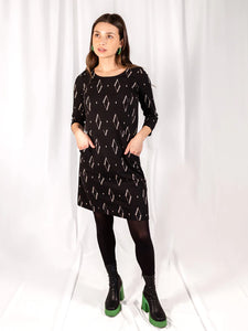 Sweet Seams Dress Diamond in Black by Mata Traders
