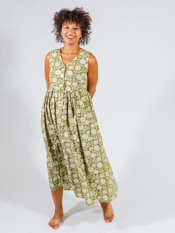 Olivia Dress Pear Floral | Mata Traders