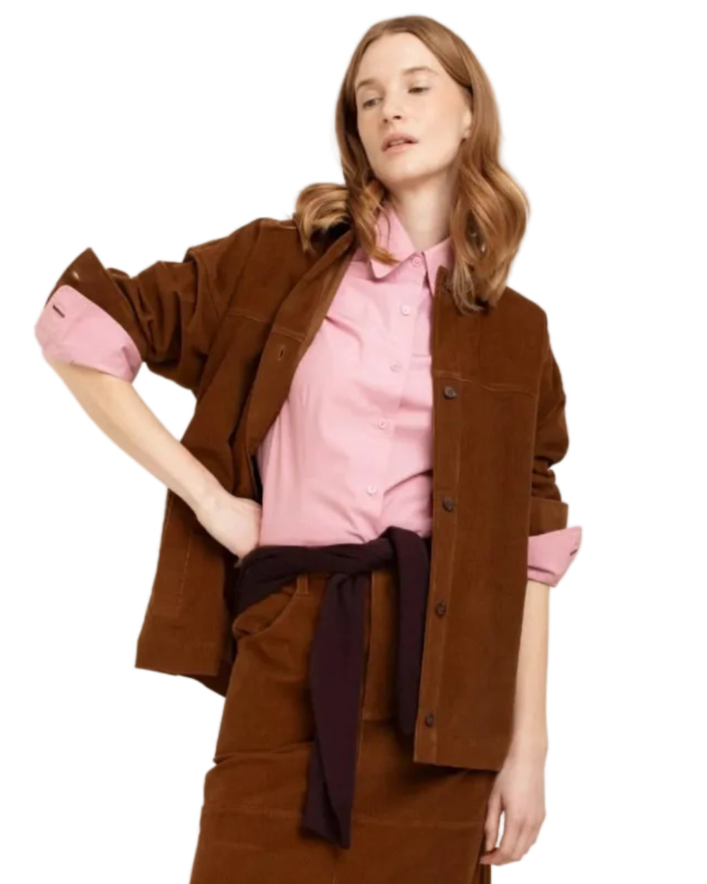 Paper Label | Brown Corduroy Shirt Jacket