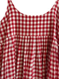 Injiri Ladies Slip Dress in Red Checkers