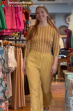 Half-Dot Print T-Shirt in Mustard | Nice Things