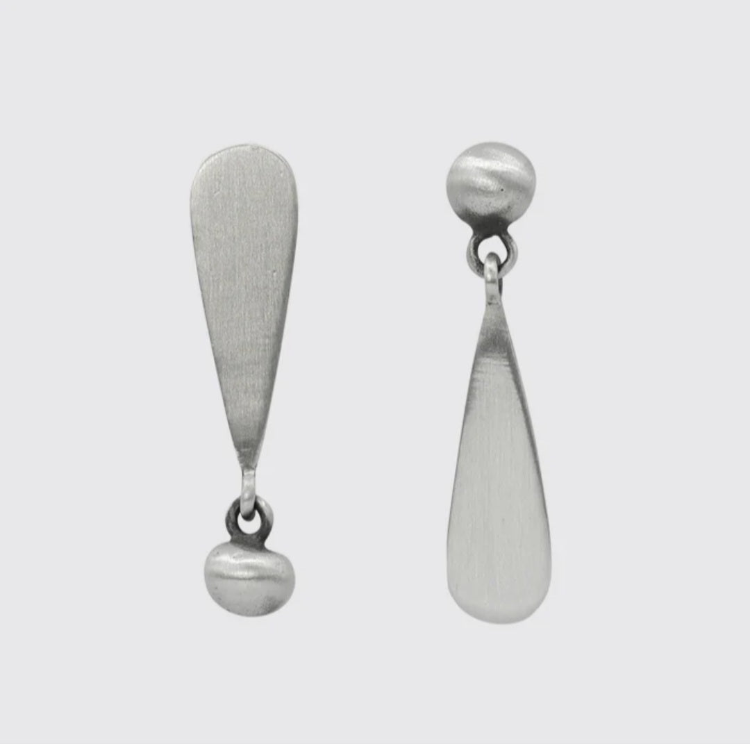 One Up, One Down Teardrop Stud Earrings / Jane Diaz