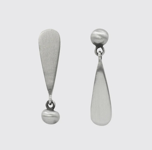 One Up, One Down Teardrop Stud Earrings / Jane Diaz