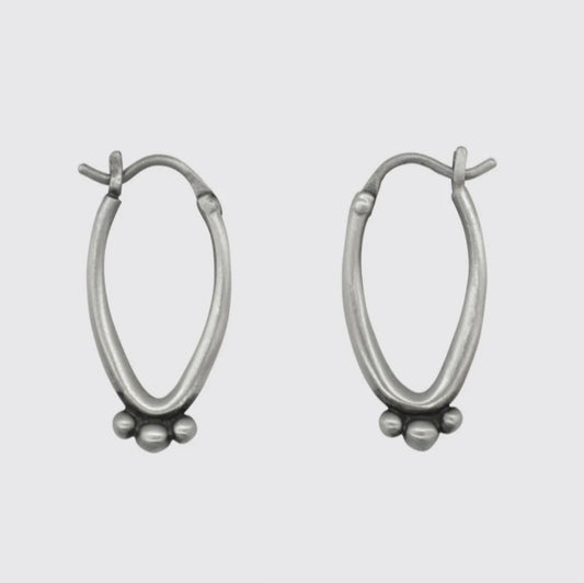 Oval Hoop with Granulation Earrings / Jane Diaz
