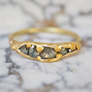 Rose cut Diamond on a Yellow Gold Band| Variance Objects