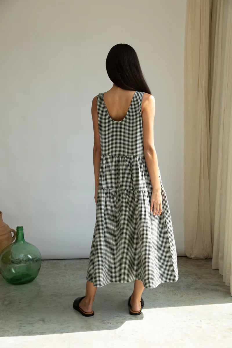 Beaumont Organic | Black and White Monochrome Checkered Dress