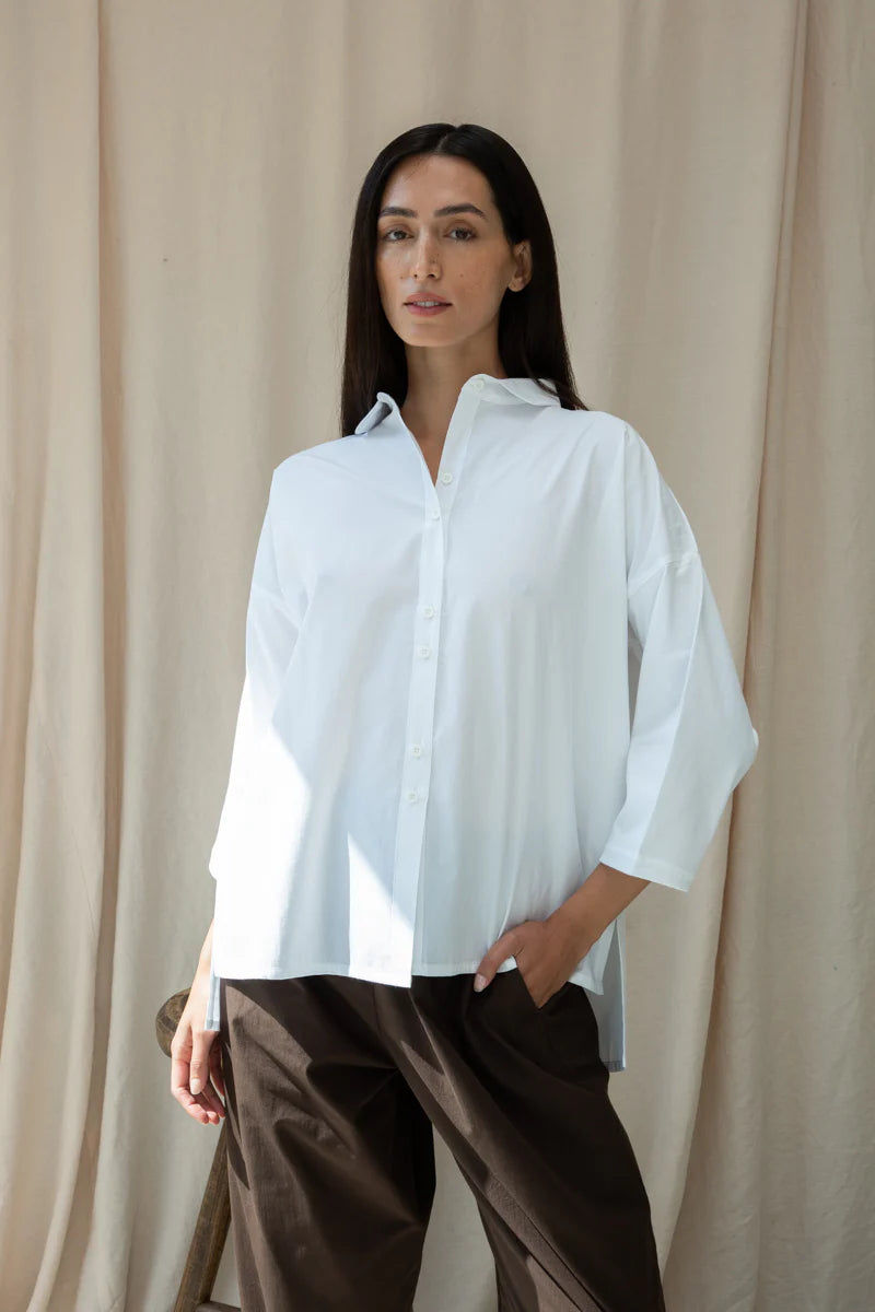 Beaumont Organic | White Cotton Button Up Shirt