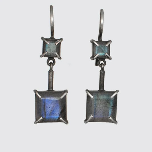 Jane Diaz | Faceted Claw Set Stone Drop Earrings