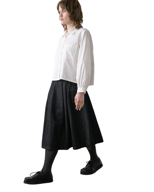 Bibico | Black Midi Side Pocket Denim Skirt