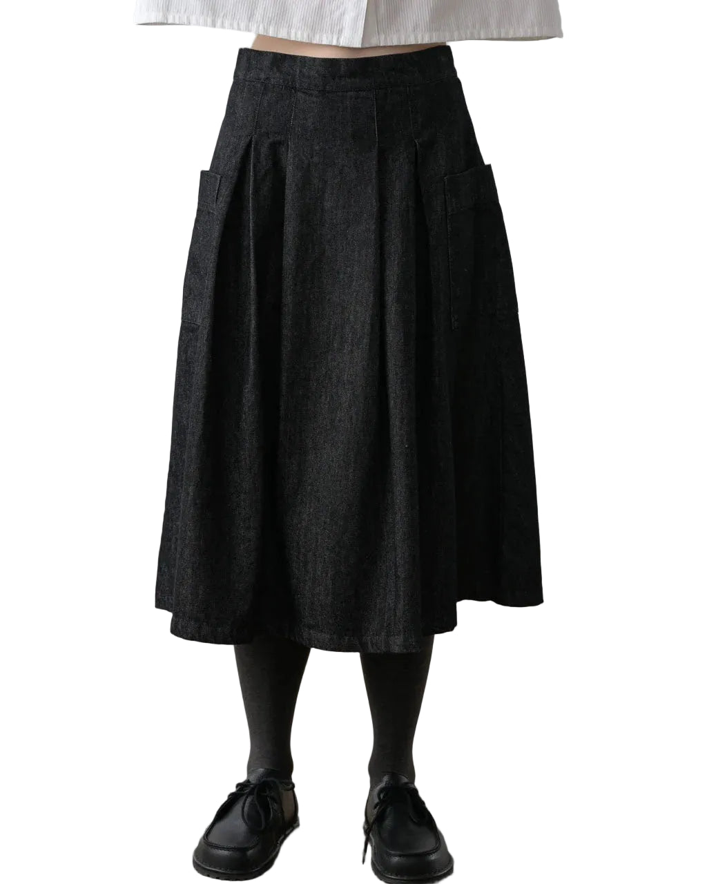 Bibico | Black Midi Side Pocket Denim Skirt