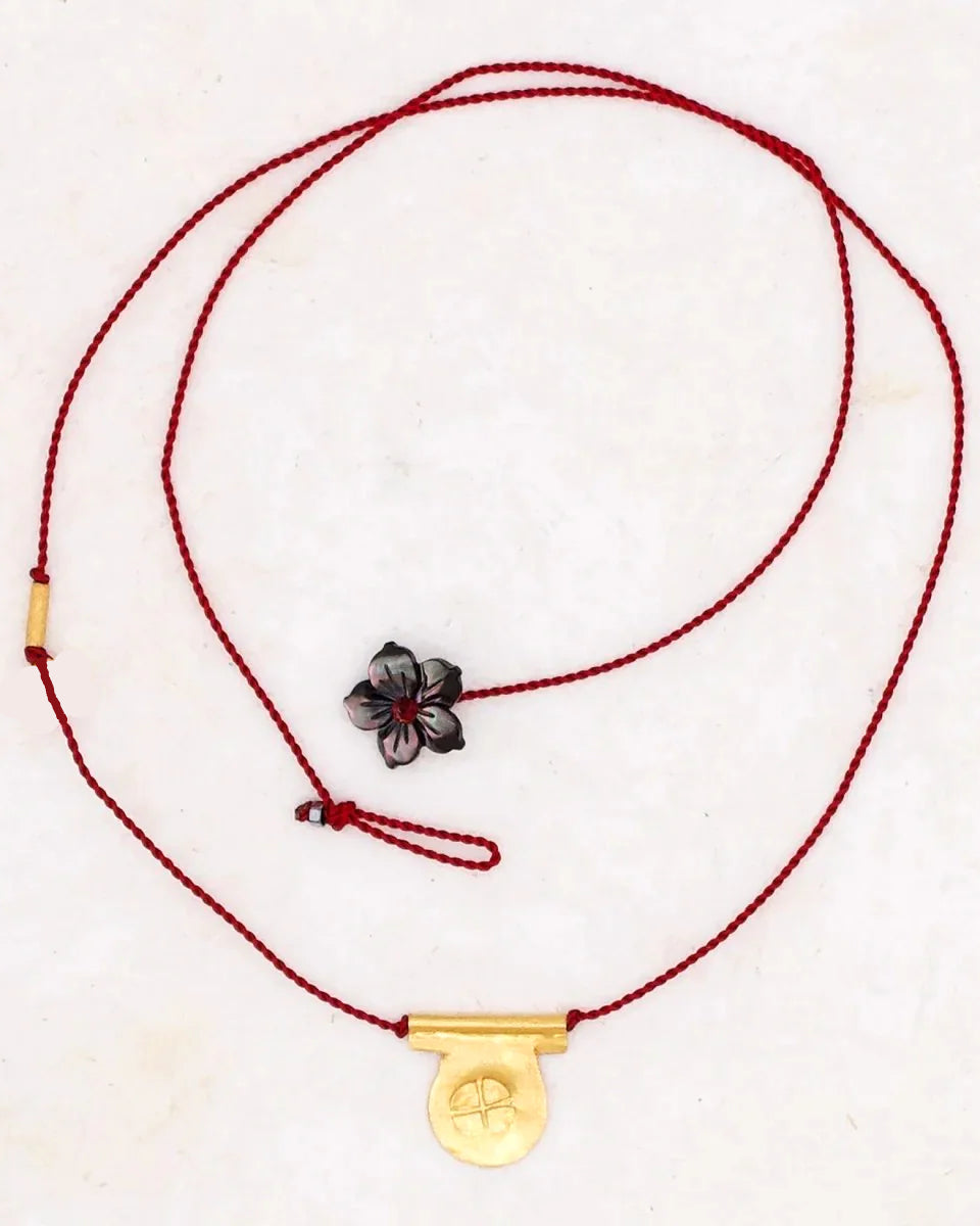 River Song | Gold and Red Circle Talisman Necklace