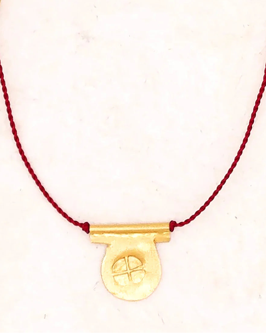 River Song | Gold and Red Circle Talisman Necklace