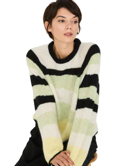 SKFK | Multicolor Fuzzy Striped Sweater