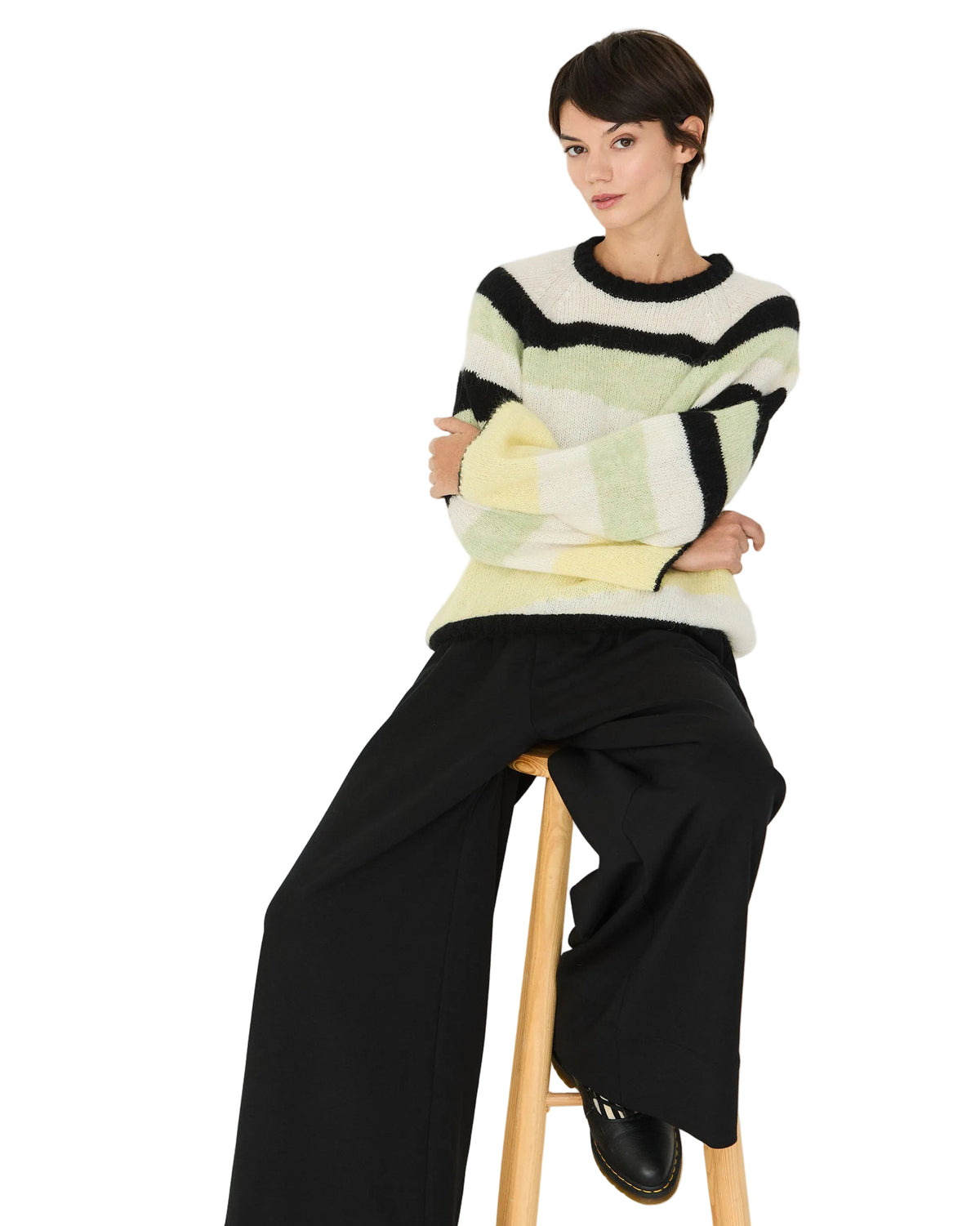 SKFK | Multicolor Fuzzy Striped Sweater