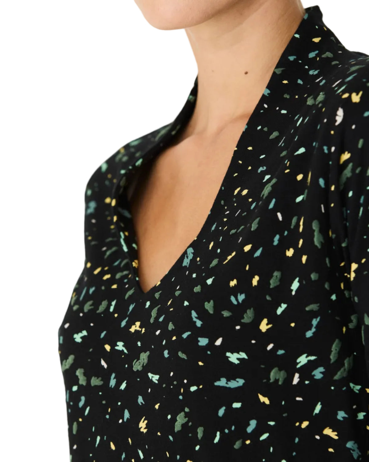 SKFK | Black Multicolor Cailloux Print Top