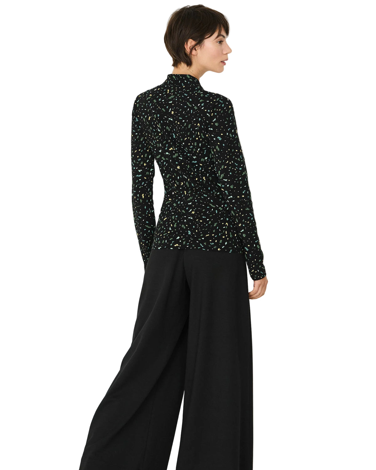 SKFK | Black Multicolor Cailloux Print Top