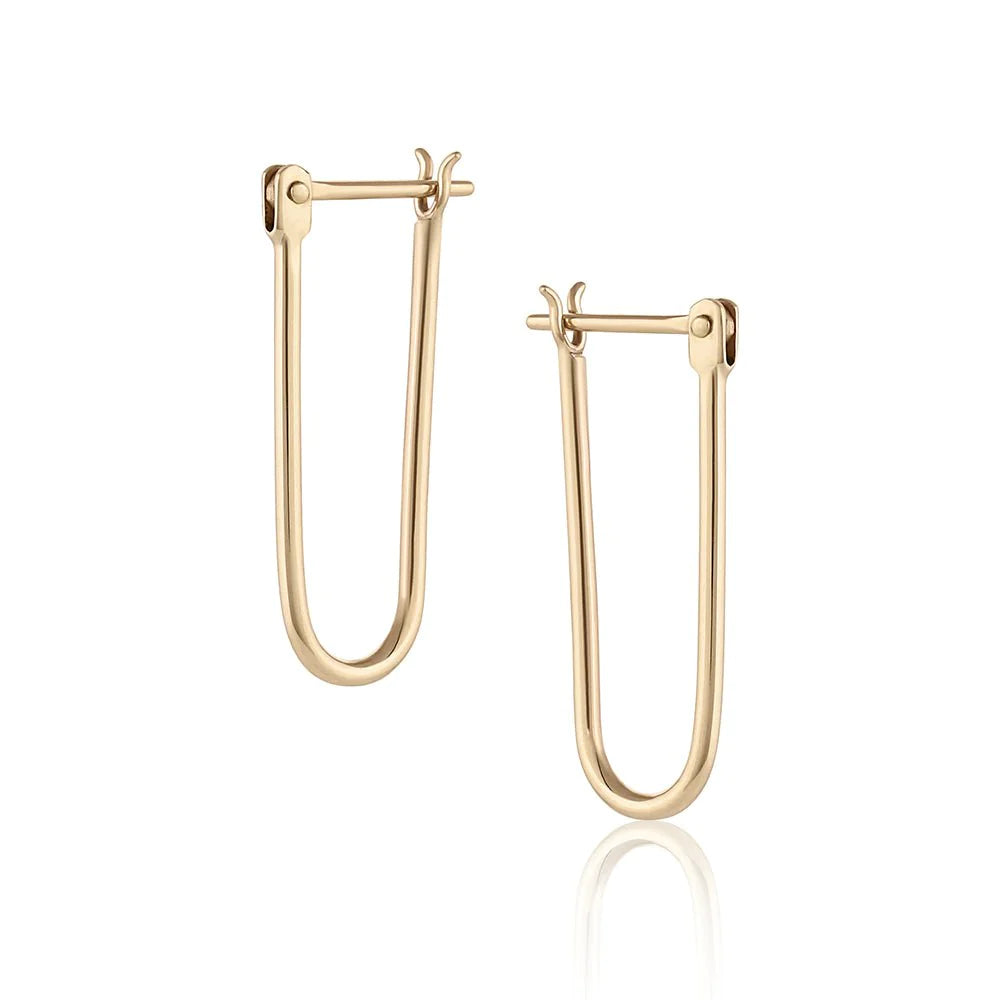 14k yellow gold latch earring (SINGLE)| EMBLM