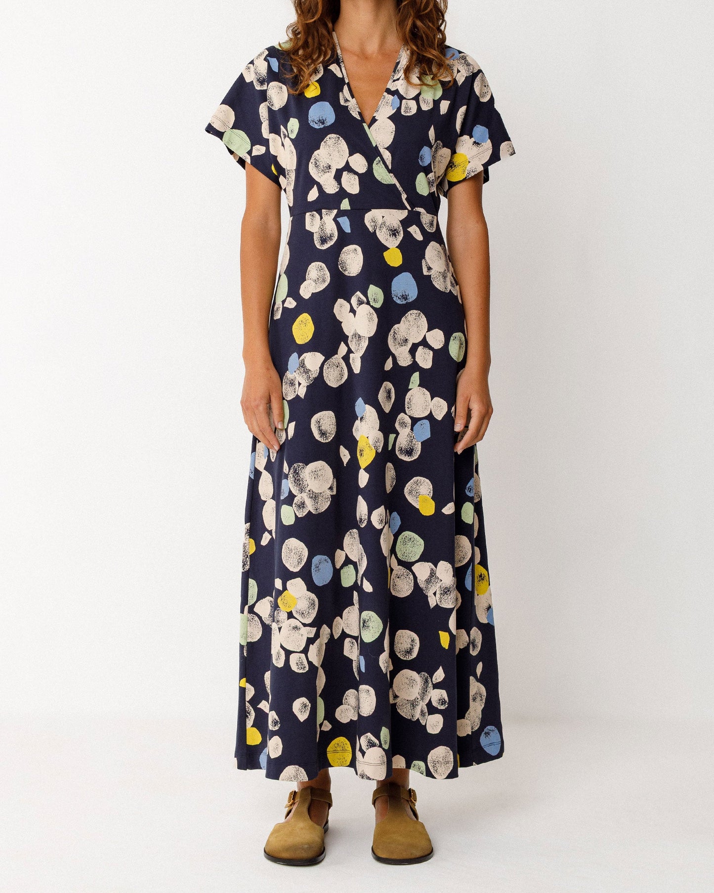 SKFK | Navy Spotted Kimono Sleeve Dress