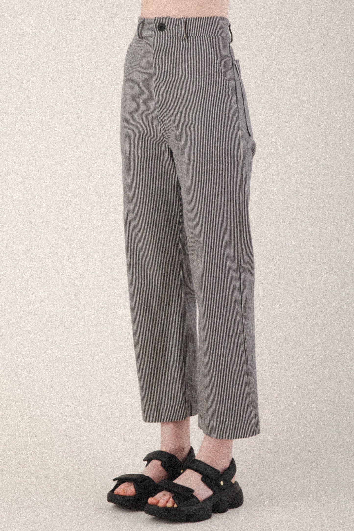 Prairie Underground | Black and White Cropped Pinstripe Jean