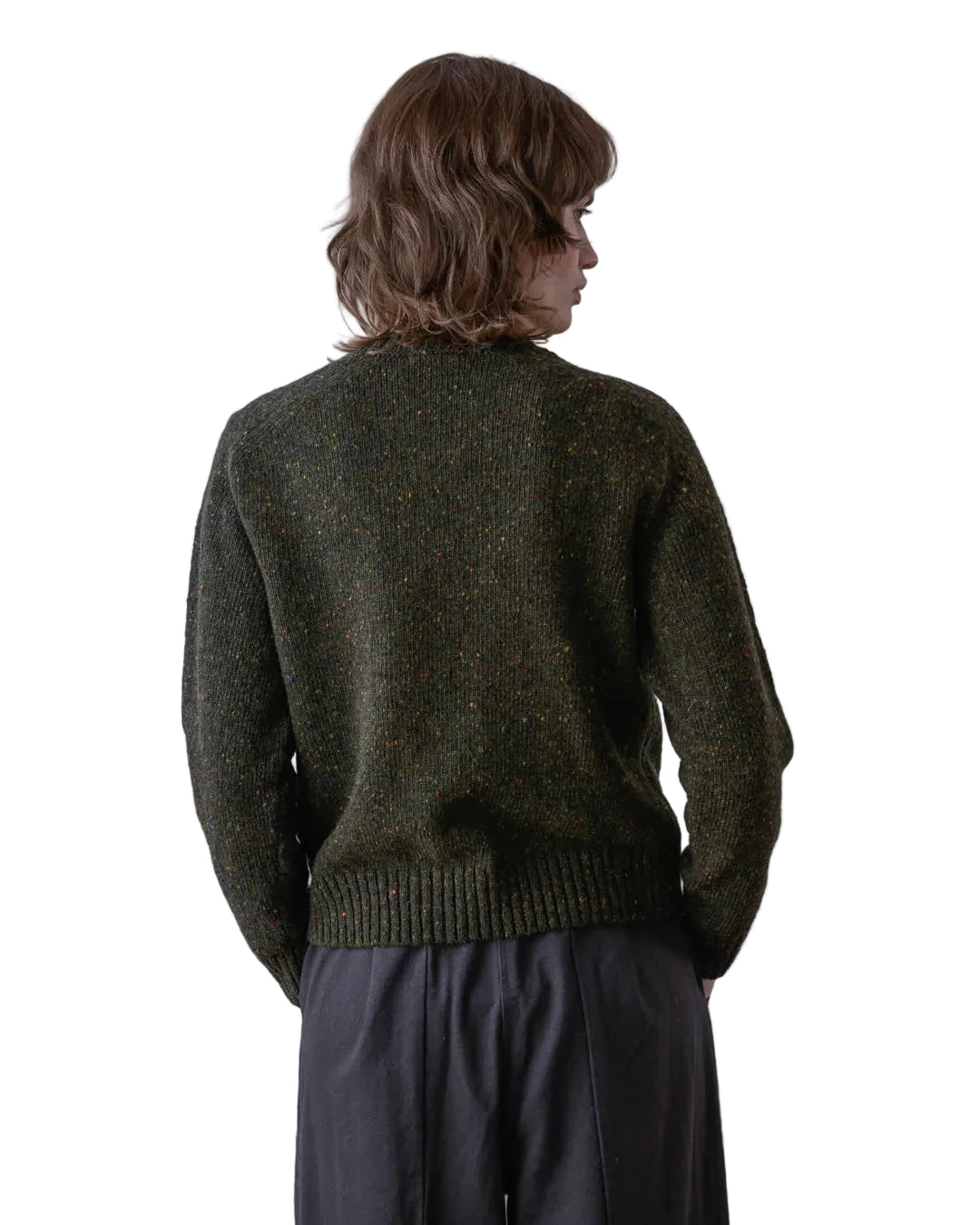 Bibico | Dark Green Flecked Cropped Jumper