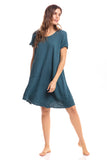 Thai Crinkle Cotton Cap Sleeve Dress