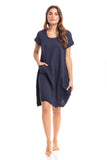 Thai Crinkle Cotton Cap Sleeve Dress