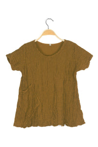 Striped Thai Crinkle Cotton Boxy Top