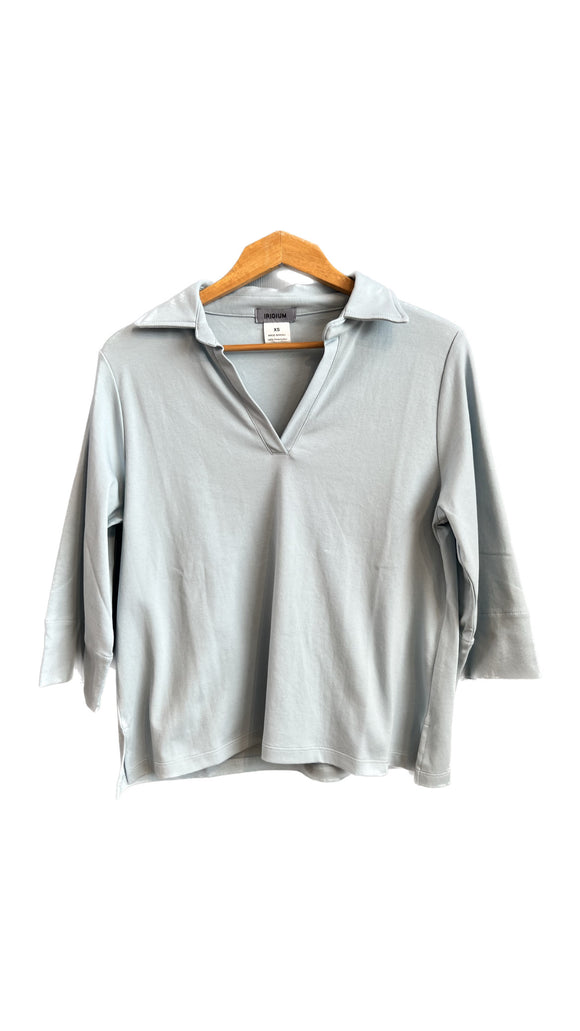 Blue Casual Collared Shirt | IRIDIUM