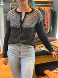 Ra Lambswool Cardigan in Dark Charcoal  | Mansted