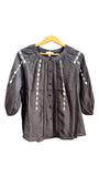 Black Blouse with Striking White Stitching Design | See U Soon