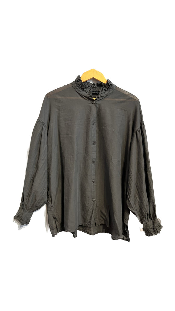 Black Sheer Long Sleeve Blouse | Amici by Baci