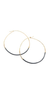 Oxidized Silver and 14k Gold Hoops | Variance Objects