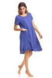 Thai Crinkle Cotton Cap Sleeve Dress