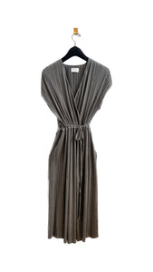 Gray Midi Wrap Dress | Paper Label