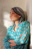 Jade Cotton Floral Blouse