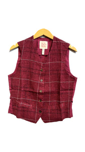 Gemma Vest in Berry Check | H+ Hannoh Wessel