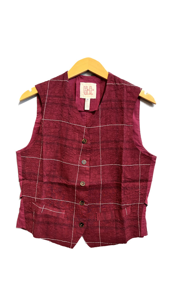 Gemma Vest in Berry Check | H+ Hannoh Wessel