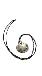 18" Up-cycled Sterling Silver Necklace with Stamped Pendent | Jamie Monosson Scherzer