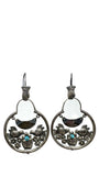 Handcrafted Hanging Hoop with Turquoise Accent Stone | Blue Jaguar Studios
